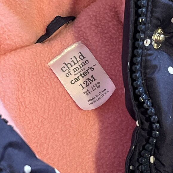 Carters Child Of Mine Heavy Coat With Hood‎ 12 Mths Very Cute - Picture 4 of 4